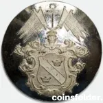 Antique Ankarcrona family silver-plated enamel livery button