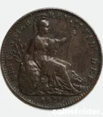 1821 Great Britain Farthing with Dot After Date – George IV XF