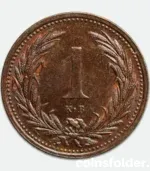1896 Hungary 1 Filler Coin Francis Joseph I UNC