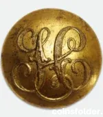 Antique Gilded Livery Button with Ornate Monogram