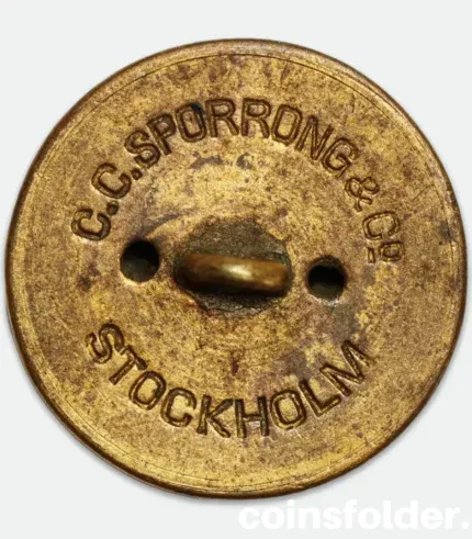 Antique Gilded Livery Button with Ornate Monogram