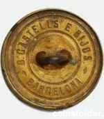 Antique gilded livery button with MC monogram