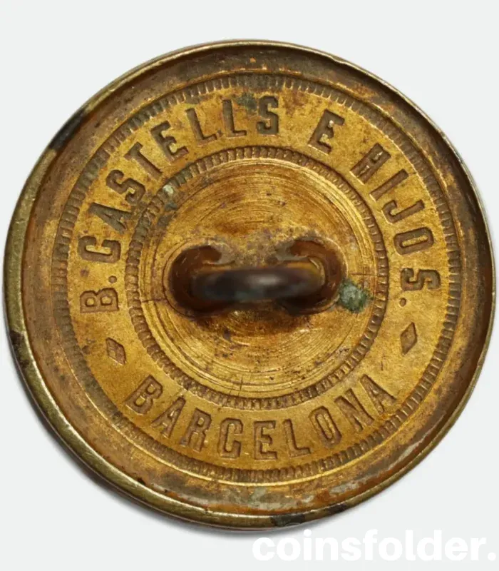 Antique gilded livery button with MC monogram