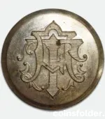 Antique Silver Livery Button with AT Monogram by Castells