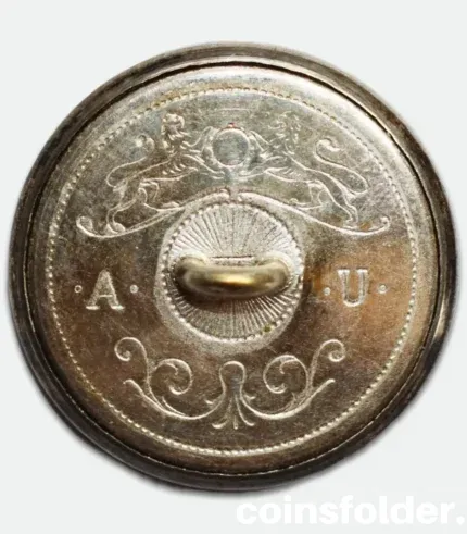 Antique silver plated livery button with “S” monogram, 26 mm