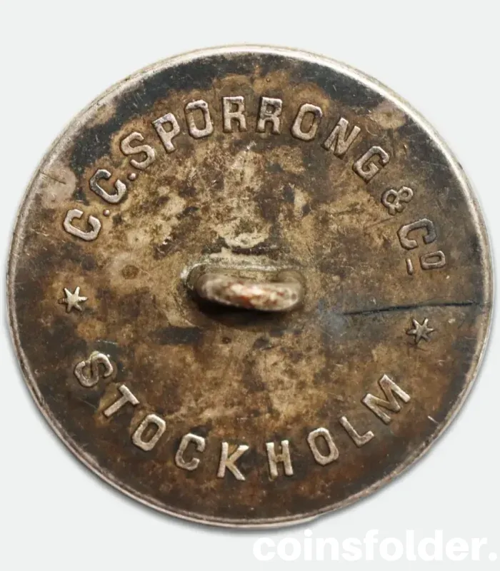 Antique silver plated livery button with ornate “S” monogram