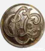 Antique silver livery button with CCC de monogram