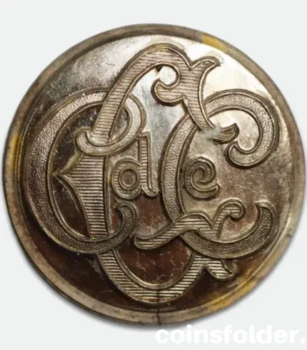 Antique silver livery button with CCC de monogram