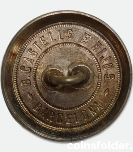 Antique silver livery button with CCC de monogram