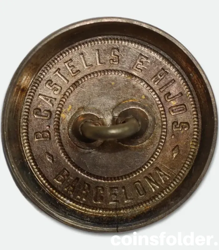 Antique silver livery button with CCC de monogram