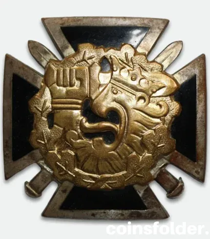 Finland Army NCO Graduation Badge silver-plated enameled