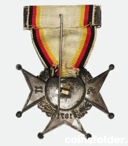 1871 Silver Masonic Medal with Enamel and Ribbon