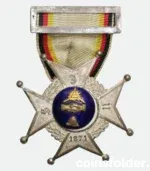 1871 Silver Masonic Medal with Enamel and Ribbon