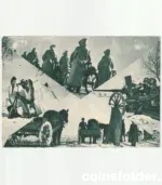 1940 Lithuanian Army artistic envelope with winter warfare photos