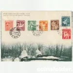 1940 Lithuanian Army artistic envelope with winter warfare photos