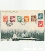1940 Lithuanian Army artistic envelope with winter warfare photos