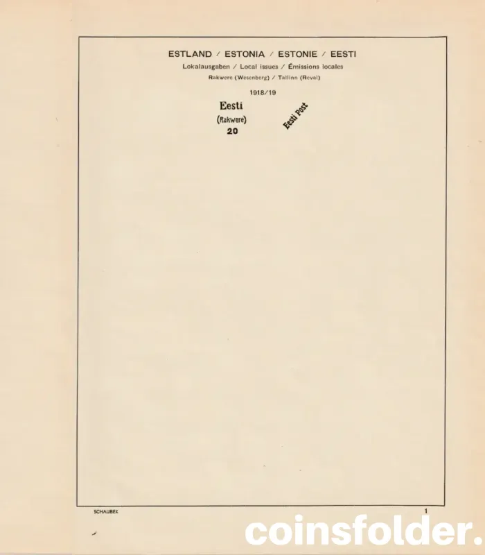 Estonia stamp collection 1918–1940 with Schaubek album pages
