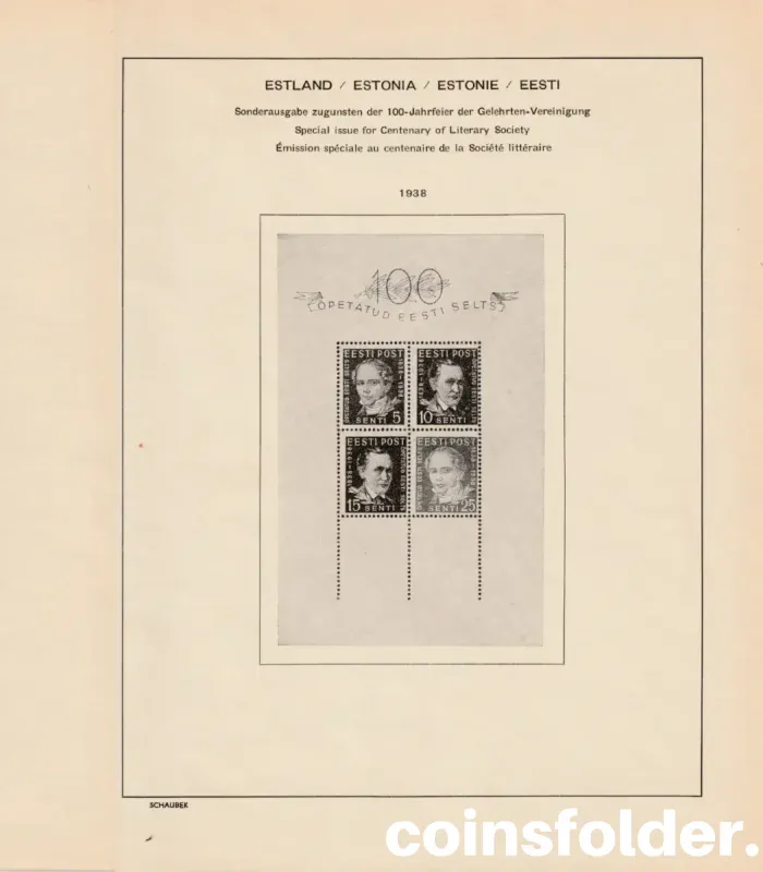 Estonia stamp collection 1918–1940 with Schaubek album pages