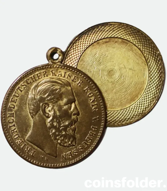 German satirical medal of Friedrich III and Wilhelm I, opening case