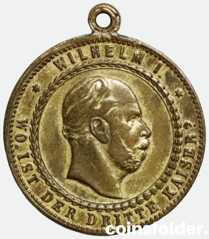 German satirical medal of Friedrich III and Wilhelm I, opening case