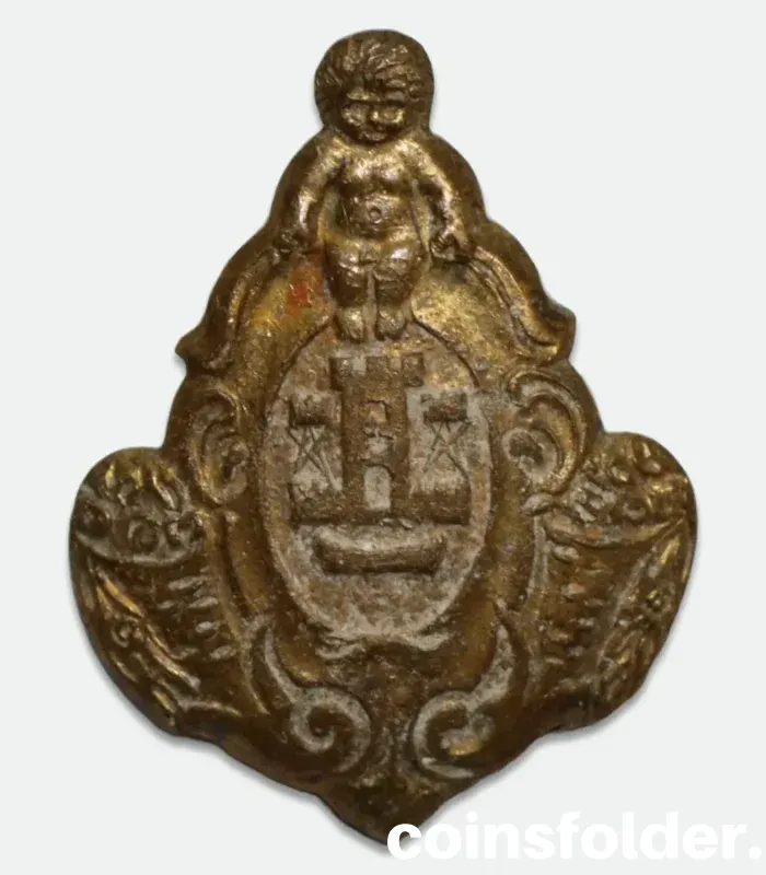 Vintage Memel Klaipėda lapel pin with city coat of arms