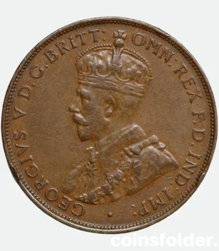 1935 Australia One Penny George V Coin XF