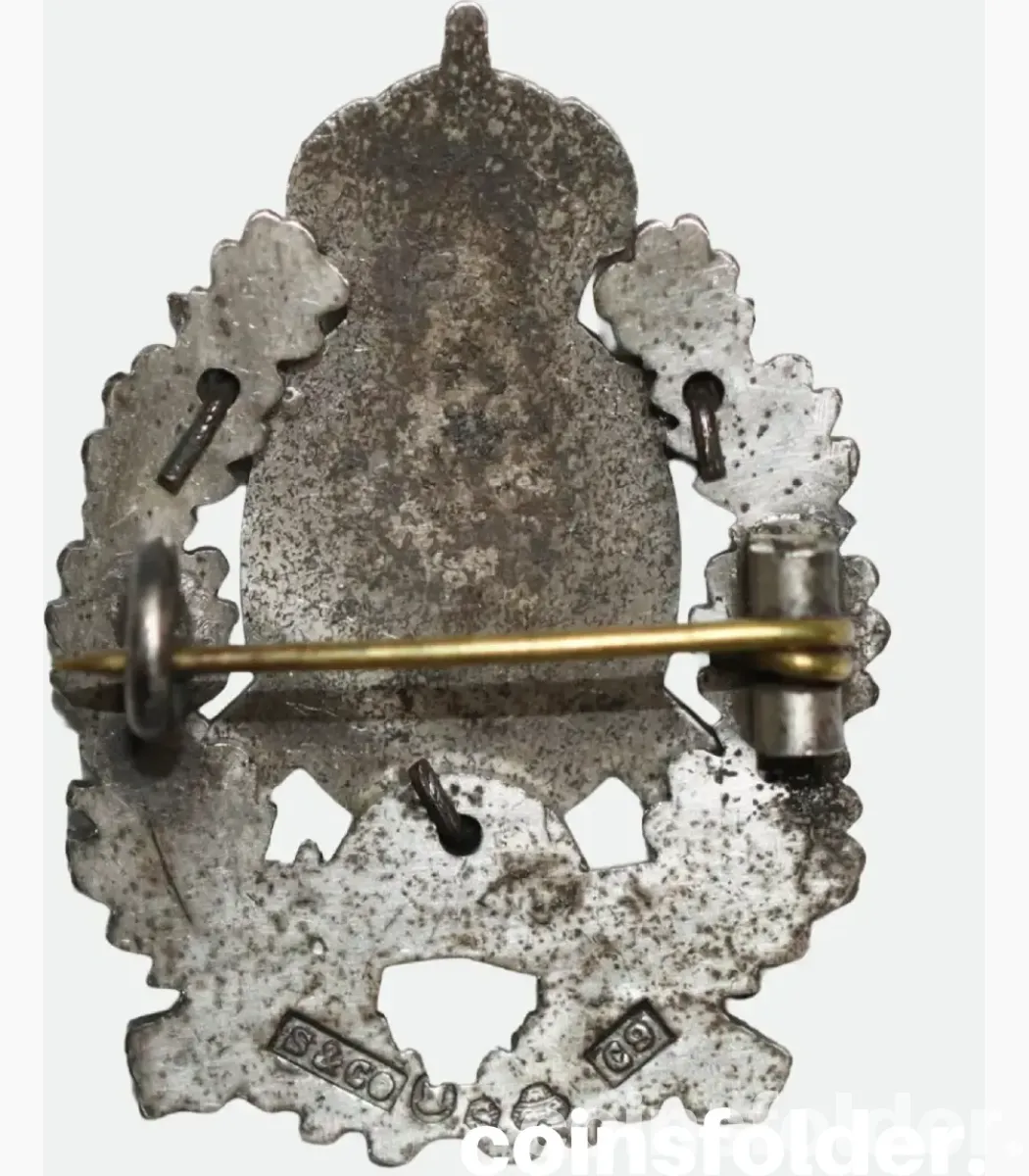 1953 Swedish Police Pistol Shooting Sterling Silver Badge