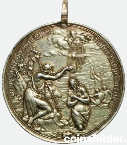 Baptismal Medal Germany Nuremberg ca. 1690 silver