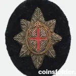 British Coldstream Guards Star Bullion Embroidered Collar Badge