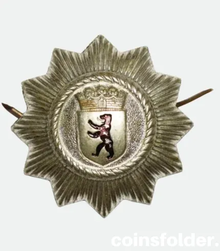 Germany Berlin Police Cap Badge with Bear Emblem