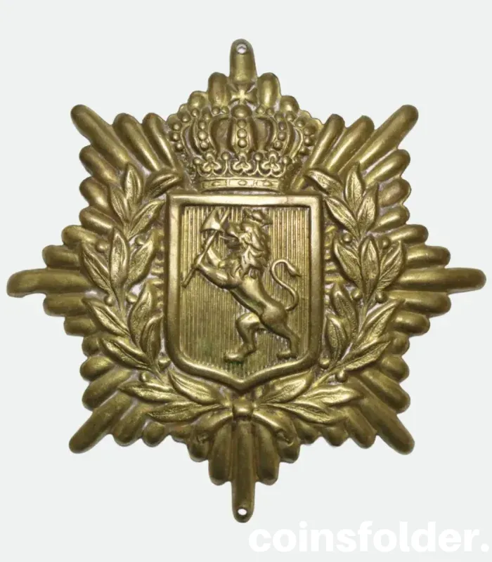 Norwegian Military Spiked Helmet Cap Plate M1888/1891 - Image 1