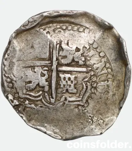 1647–1648 Spanish Colonial Silver 8 Reales Cob Potosi Philip IV