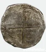 1645 Spanish Colonial Silver 8 Reales Cob Potosi Philip IV TR