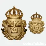 Swedish 1954 Police Cap Badges Large & Small