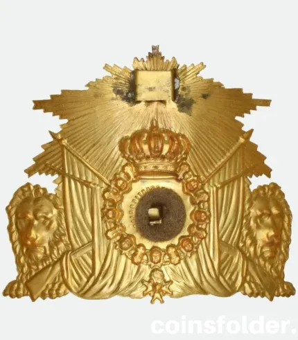 Swedish Shako Military Infantry Cap Plate M/1865 with enamel