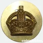 WWII British Army Tudor Crown Brass Rank Insignia Badge