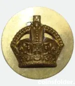 WWII British Army Tudor Crown Brass Rank Insignia Badge