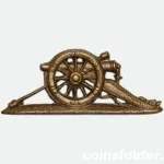 WWII British Army Royal Artillery Brass Sleeve Insignia Badge