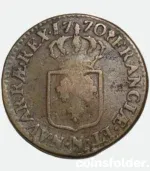 1770 France 1 Sol Montpellier Mint Louis XVI Copper Coin F