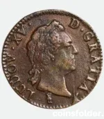 1772 France 1 Sol Louis XV Troyes Mint Copper Coin VF-XF