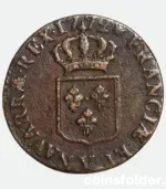 1772 France 1 Sol Louis XV Troyes Mint Copper Coin VF-XF