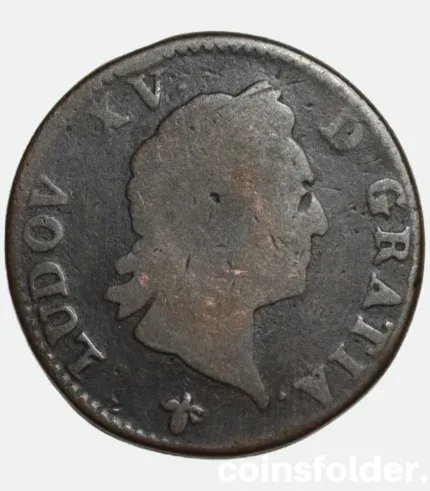 1774 France 1 Sol La Rochelle Mint Louis XVI Copper Coin VG