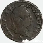 1774 France 1 Sol Lille Mint Louis XVI Copper Coin F