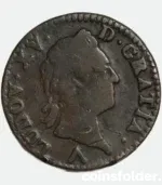 1774 France 1 Sol Lille Mint Louis XVI Copper Coin F