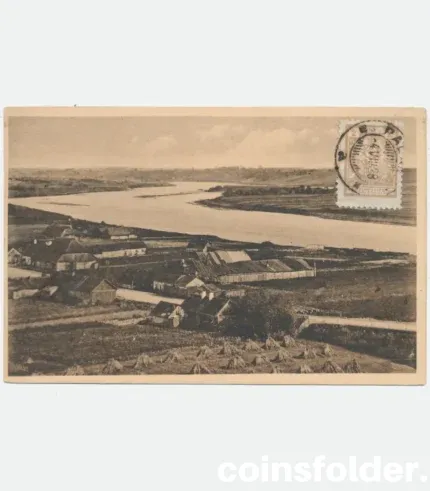 Vintage postcard River of Nemunas at Petrašiūnai Kaunas