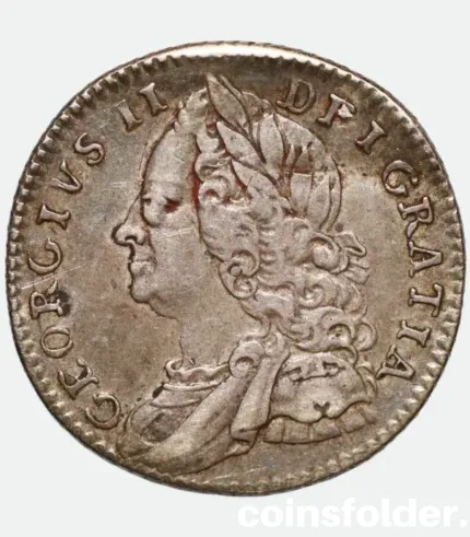 1758 Great Britain Silver Sixpence George II Coin XF