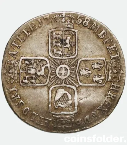 1758 Great Britain Silver Sixpence George II Coin XF