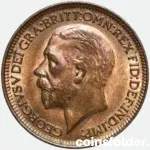 1931 Great Britain Farthing George V Coin BU