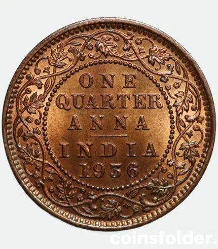 1936 1/4 Anna George V India British Coin BU