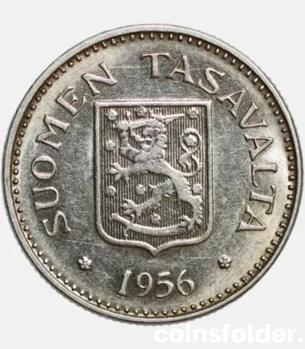 1956 H Finland 200 Markkaa Silver Coin aUNC